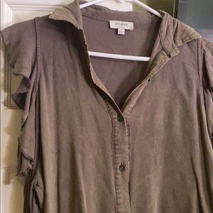Umgee long sleeve cold shoulder button up